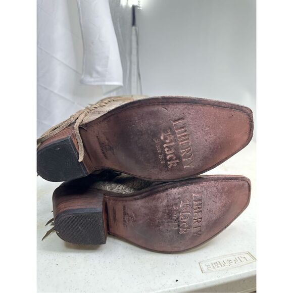 Liberty Black Women's Maritsa Fringe Zipper Knee High Boots Silver Gray Sz 9 - Picture 10 of 11